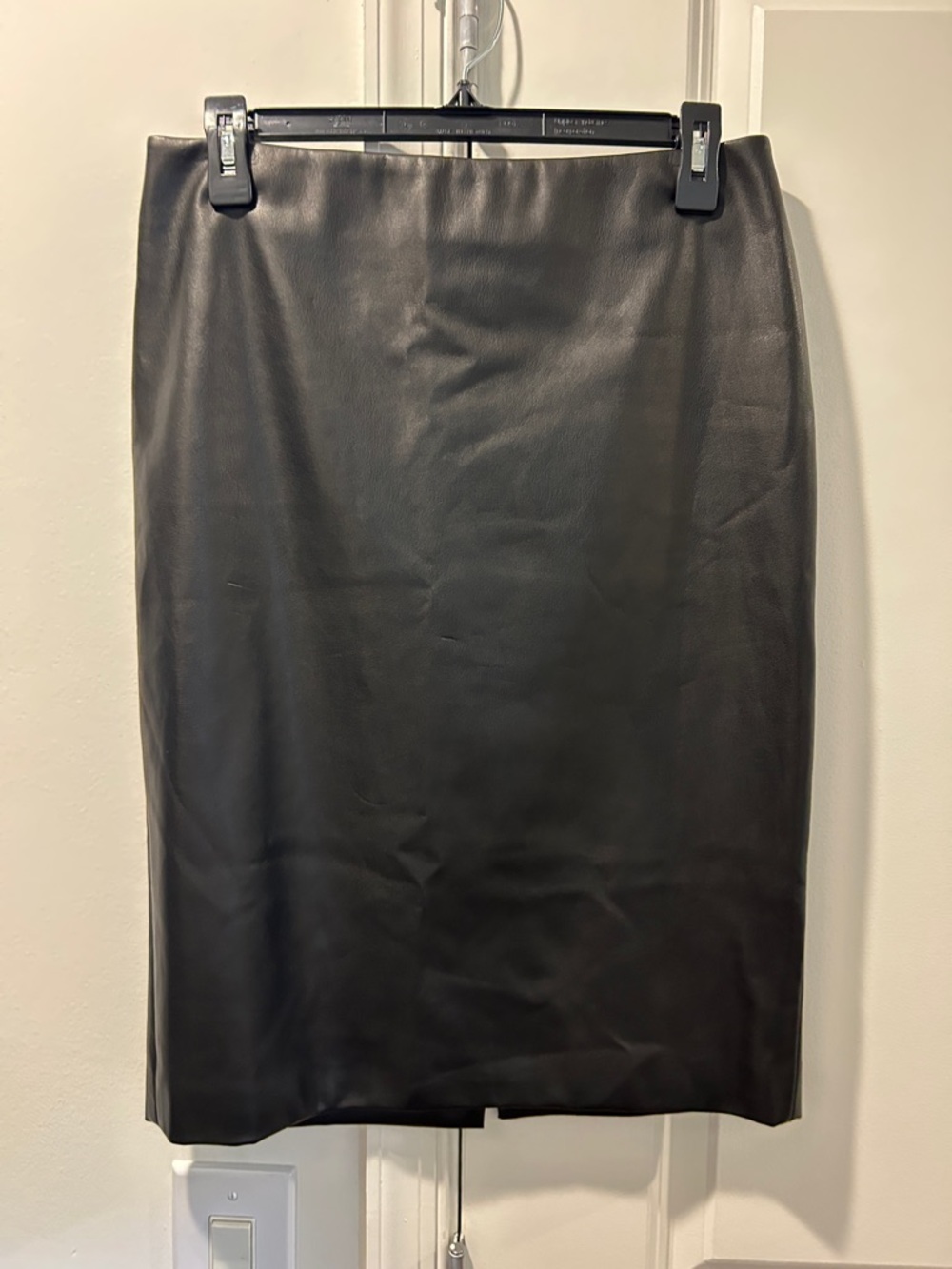 NWT Theory Black Faux-Leather Pencil Skirt